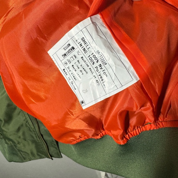 Asstseries military Bomber Jacket Green W/Orange Lining XXL US: L - Picture 3 of 4